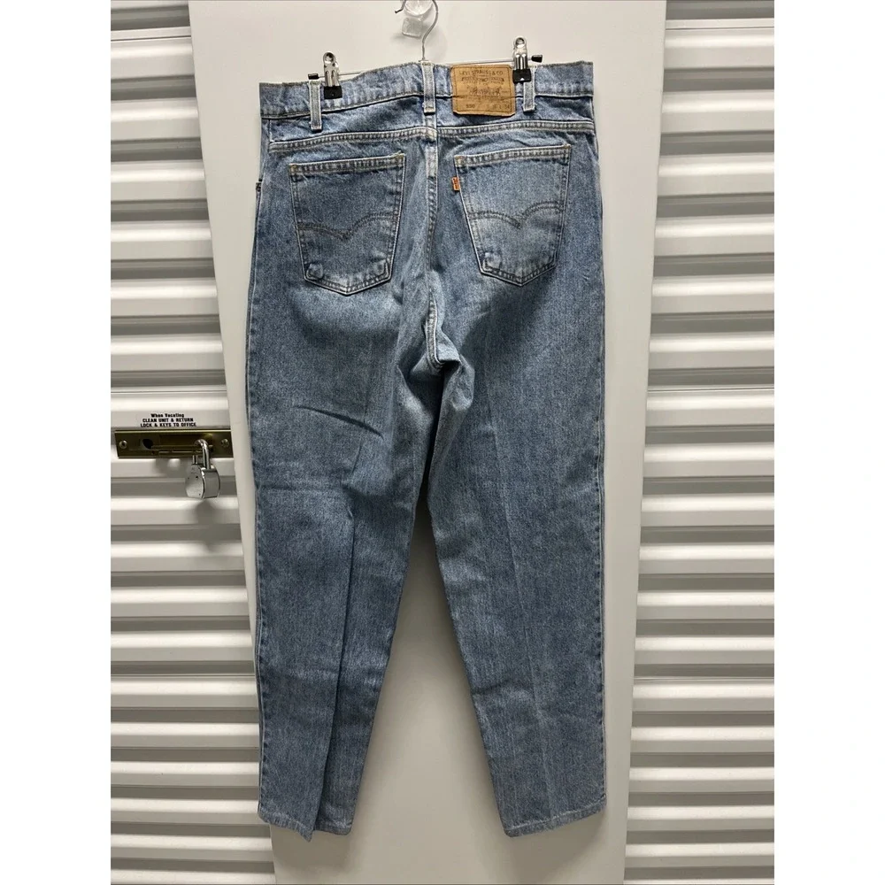 Vintage 1993 Levi's 550 Mens 34x33 Relaxed USA Made Orange Tab Blue Denim Jeans